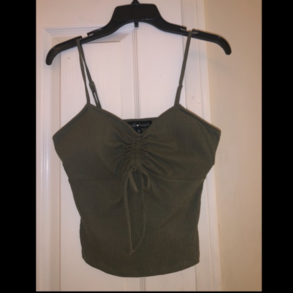 Derek heart olive green top